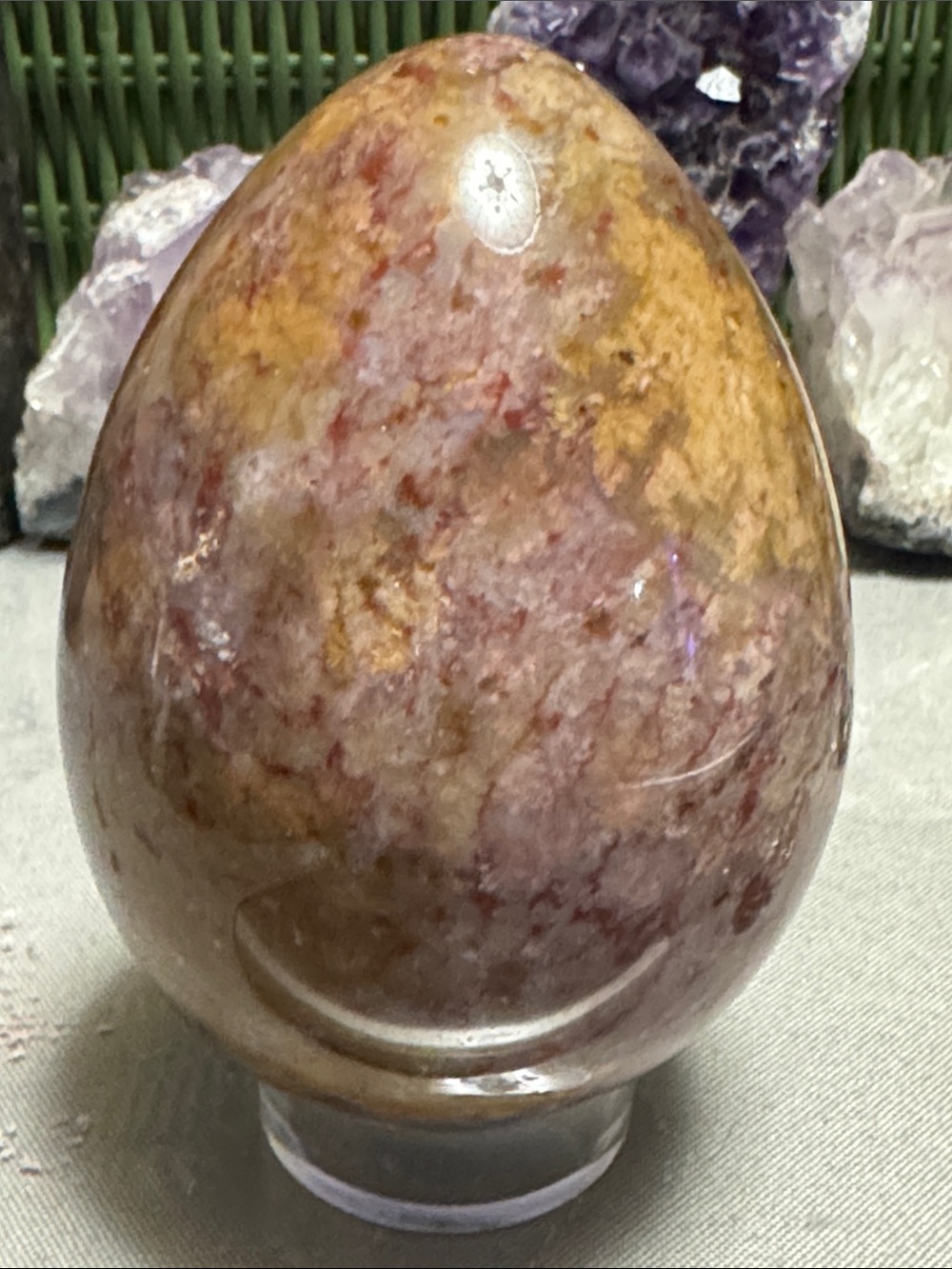 Polished Brecciated Jasper Decorative Stone Egg